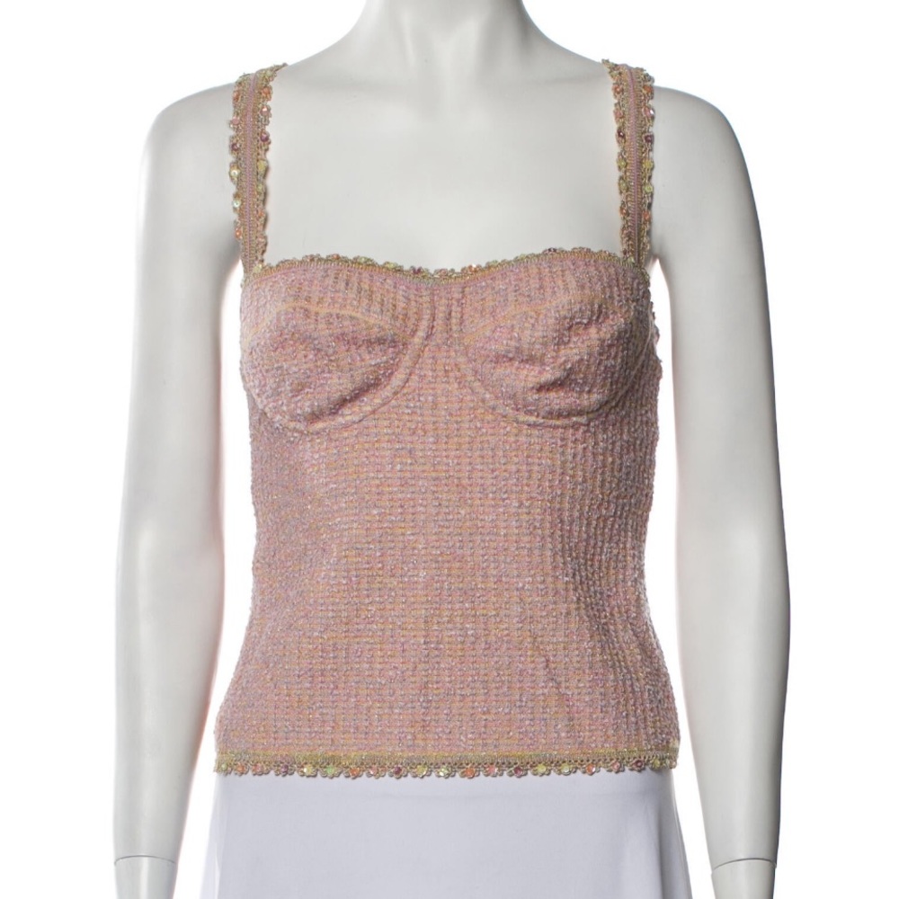 Escada sequin bustier tank